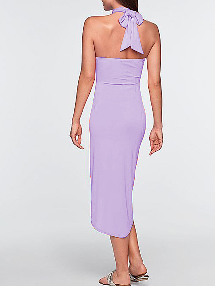 Halter Plain Maxi Dress