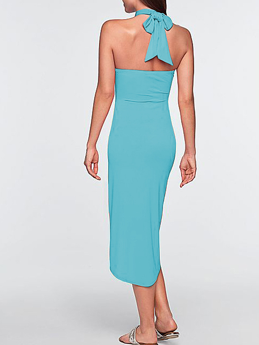 Halter Plain Maxi Dress