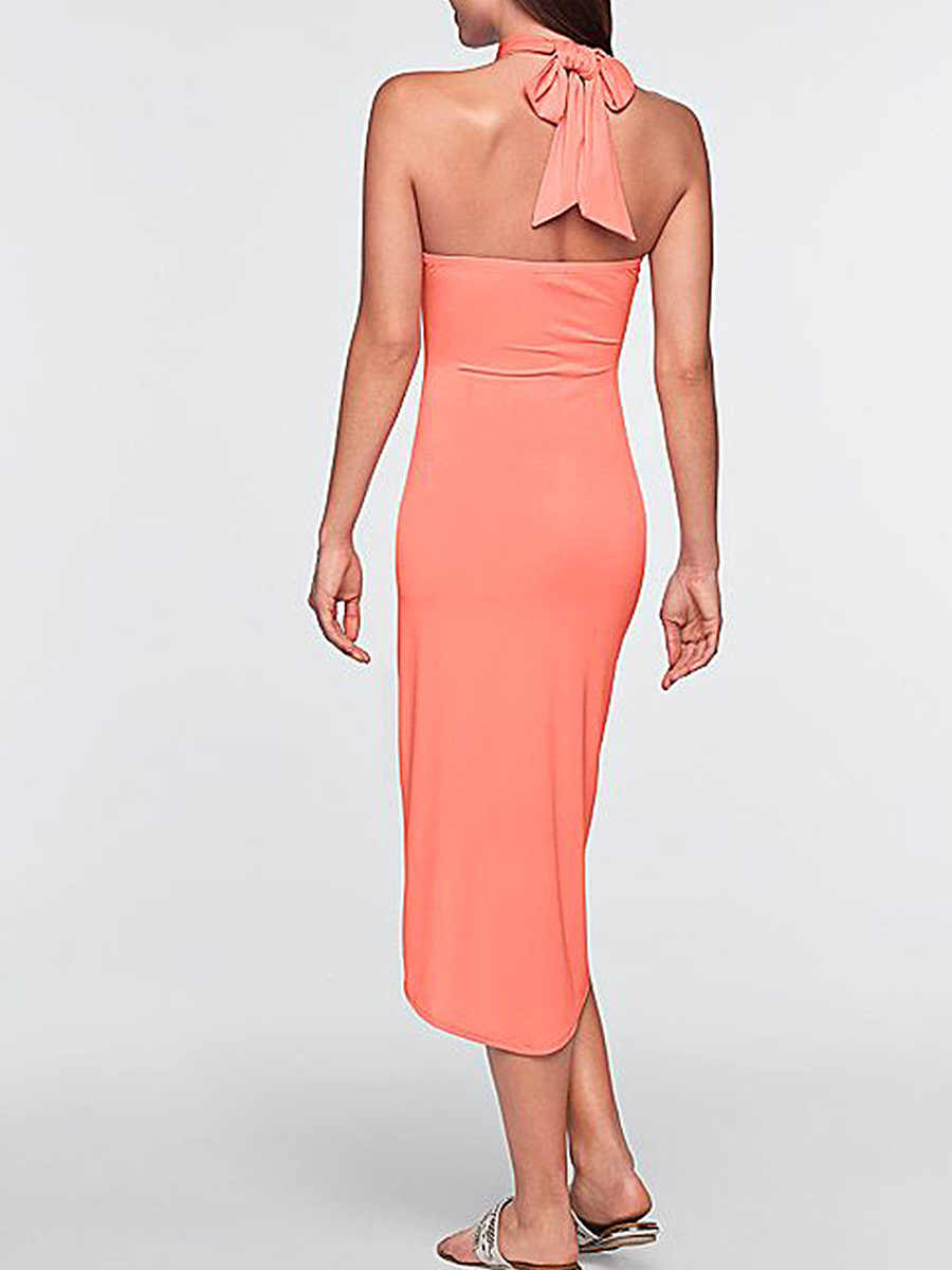 Halter Plain Maxi Dress