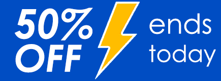 50% OFF ends today